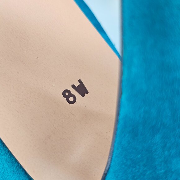 Talbots 8W Skyla 2 Suede 4.25” Stiletto Heels Pumps Teal Turquoise - Picture 11 of 15